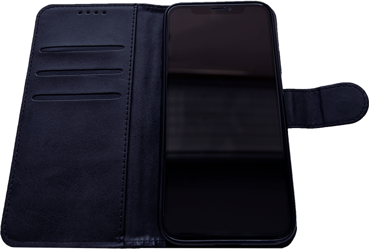 Tmavě modré kožené pouzdro Samsung A02S