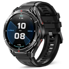 Chytré hodinky Veluxeo Fusion černé s černým silikonovým řemínkem