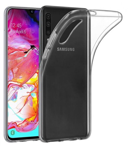 Průhledný silikonový obal Samsung A70