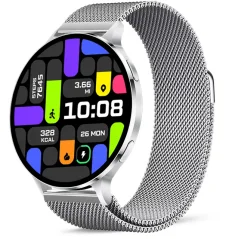 Chytré hodinky Veluxeo Ringo stříbrné se stříbrným milánským tahem