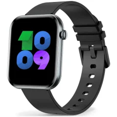 Chytré hodinky Veluxeo Mono černé s černým silikonovým řemínkem