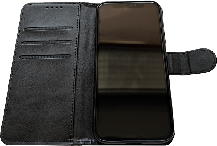 Černé kožené pouzdro Samsung A42 5G